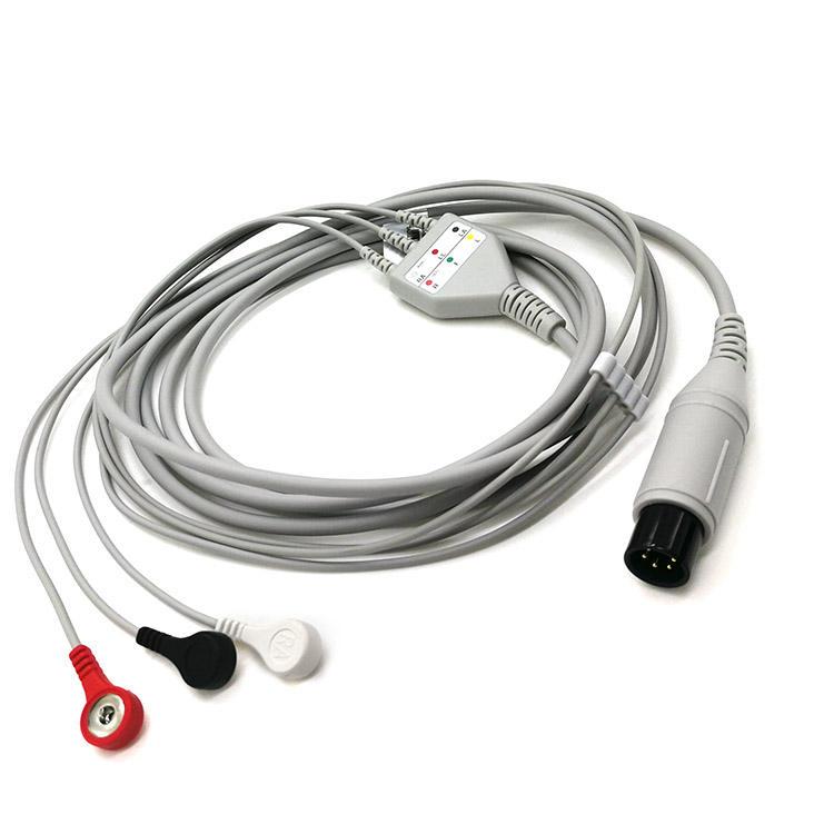 Generic GE Marquette Eagle Dash Solar 3-Lead Snap ECG Cable – 11 Pin – Same Day Shipping