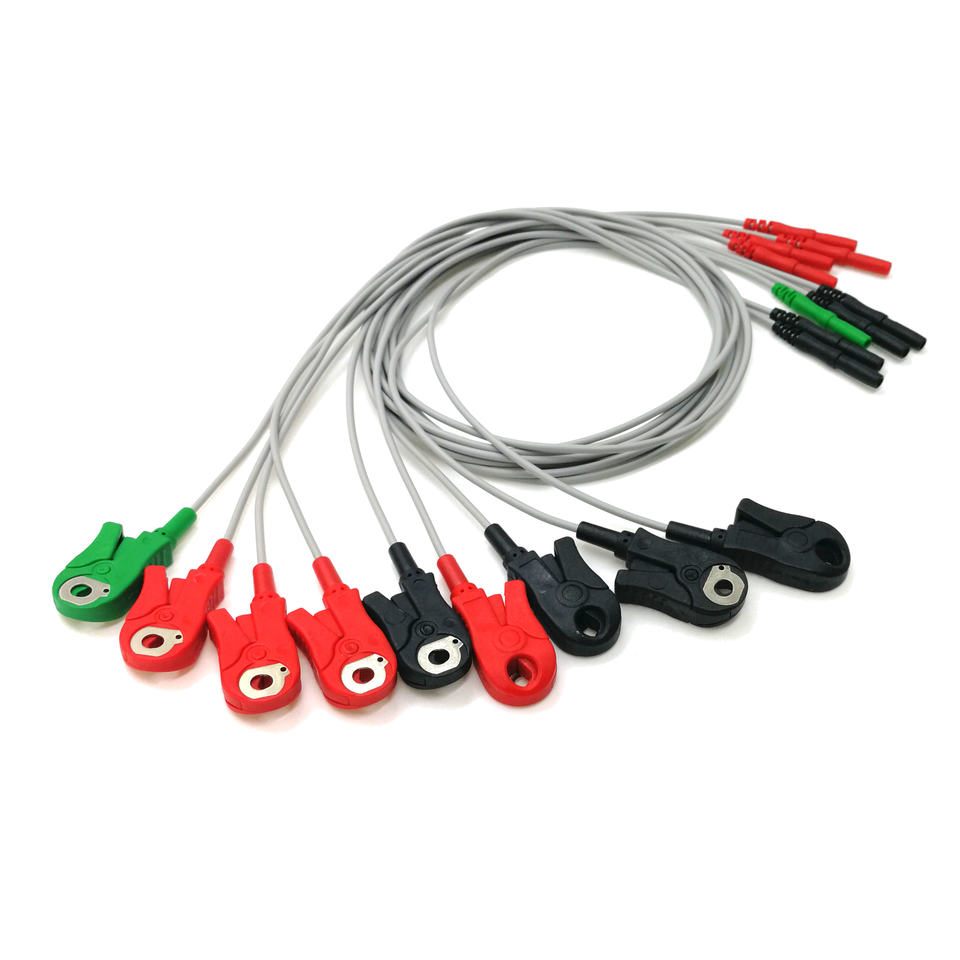 Electrocardiograph 0.6 m ECG Cable Lead Wires With Grabber