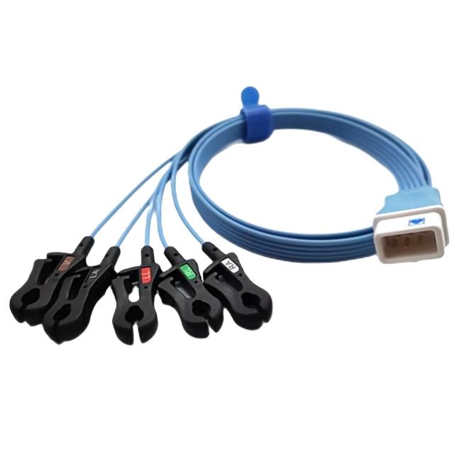 Compatible C ovidien >Kendall 33105, 33135 6 pin Disposable Radiolucent ECG Lead Wires 5 Lead Clip
