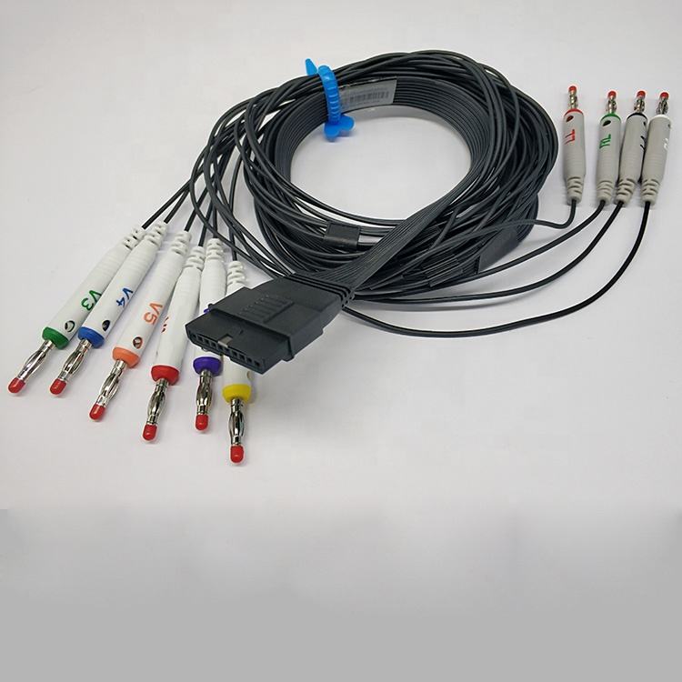 Compatible For Schiller Holter 10 Leads ECG Cable AHA IEC Banana plug 4.0mm Medical Cable and Wires