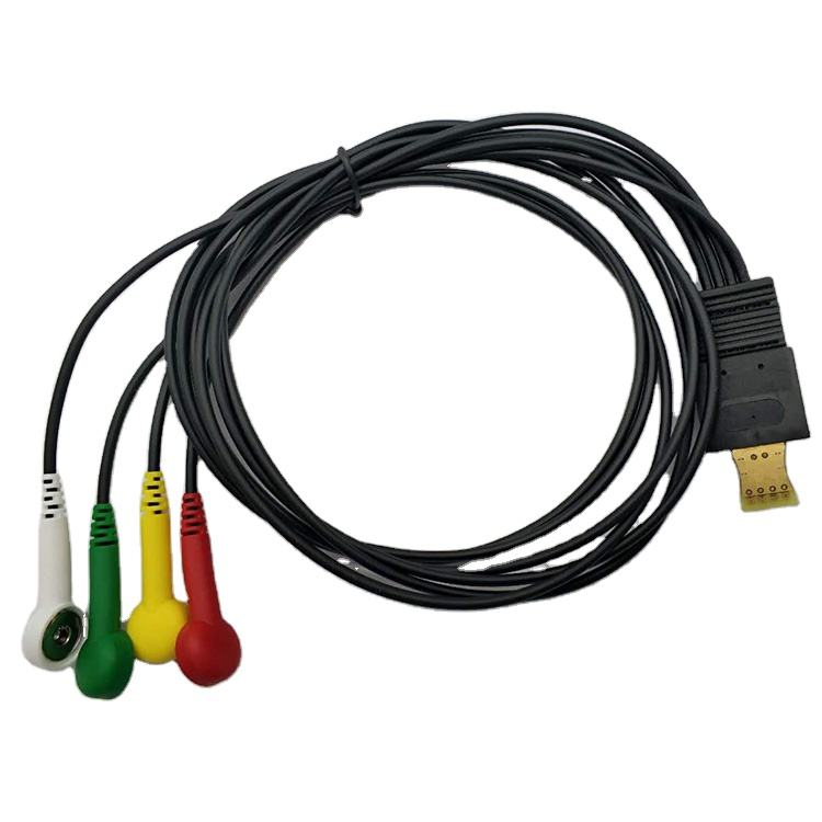 Schiller Medical Electrode holter ECG Cable Leadwire 4 Lead, Snap IEC ECG Cable