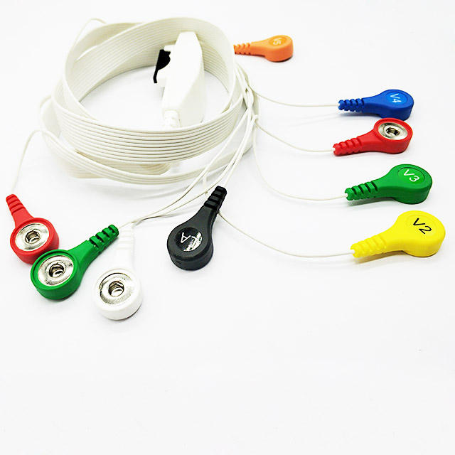 Compatible Mortara AHA/IEC 10 Leads ECG holter cable Snap/Clip type