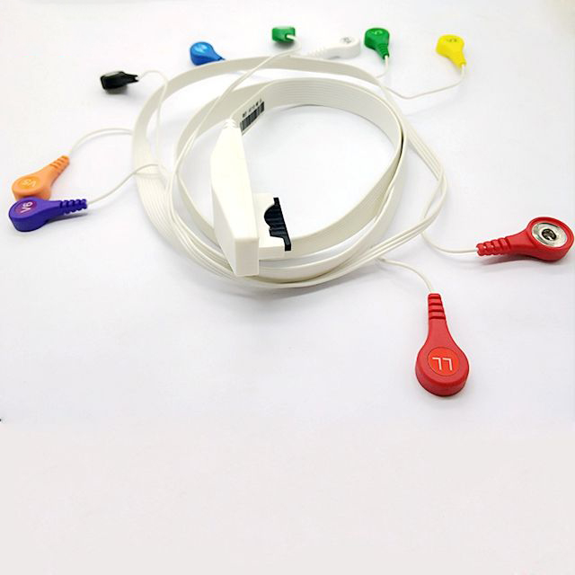 Compatible Mortara 10 leads holter ECG cable with snap leadwires AHA